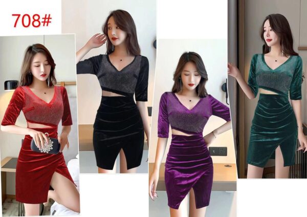 Partywear Embellished Short Dress - Image 2