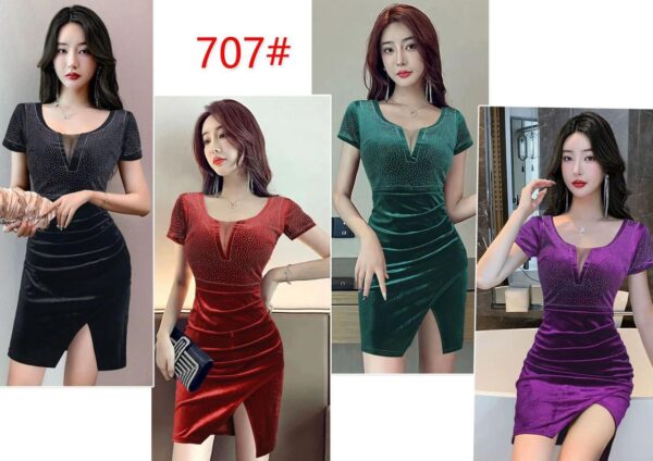Partywear Embellished Short Dress - Image 2