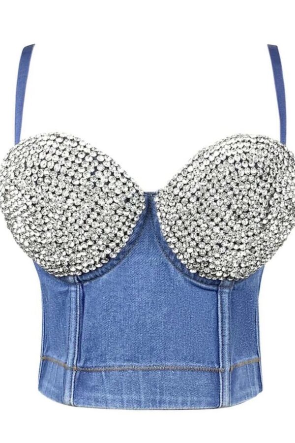 Bustier Denim Top in Blue