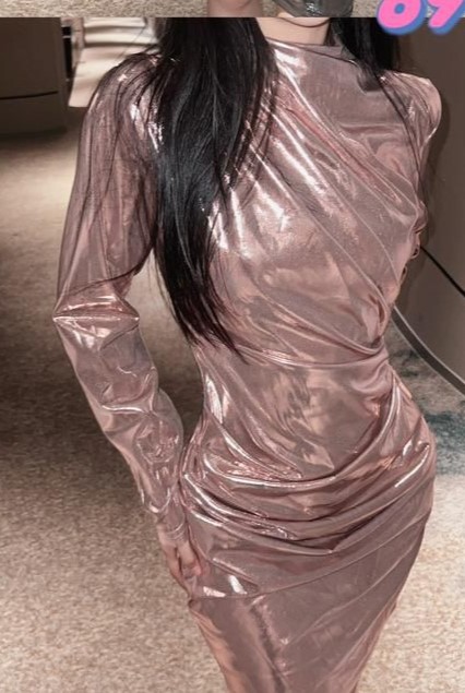 WOMENUE Womens’s Polyester Purple Haze Ruched Glam Party Dress