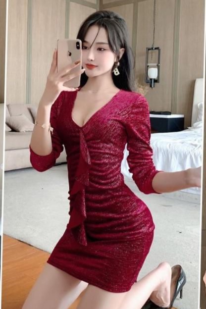 Partywear Embellished Bodycon Short Dress